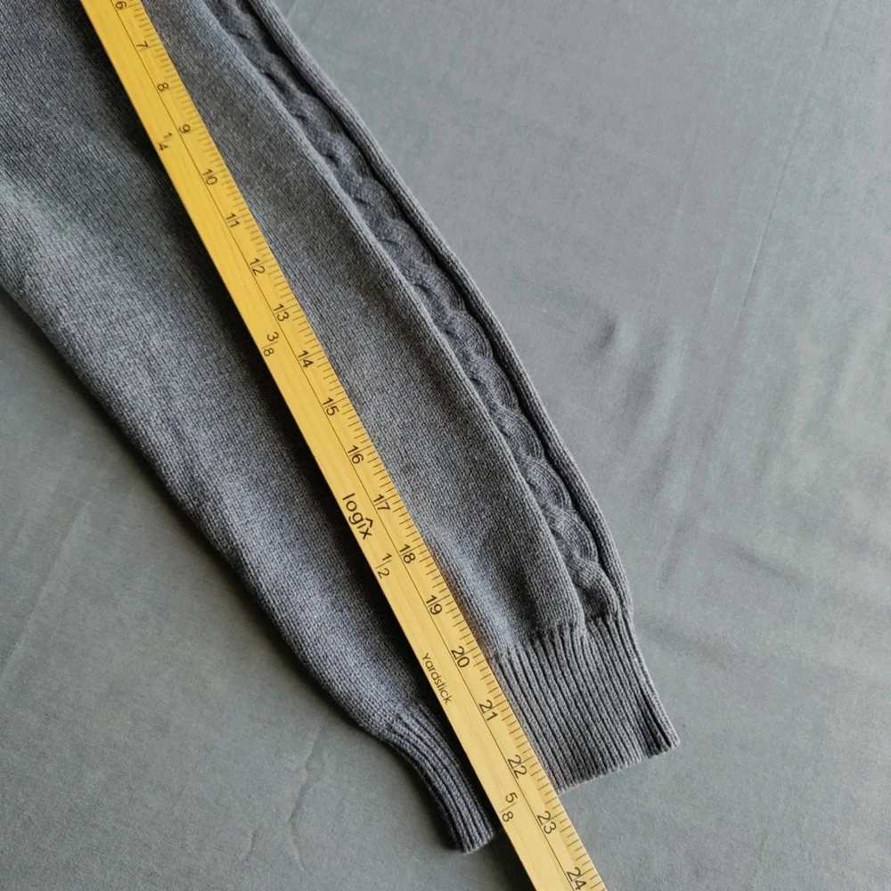 Marconi Gray Men‎ XL 1/4 Zip Cable Knit Sweater Pullover Fishing Outdoor Hunting